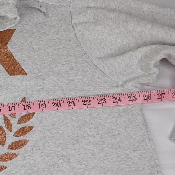 VICTORIA'S SECRET 'PINK' FLEECE  ROSE~GOLD LOGO COWL-NECK  SWEATSHIRT - Picture 5 of 14